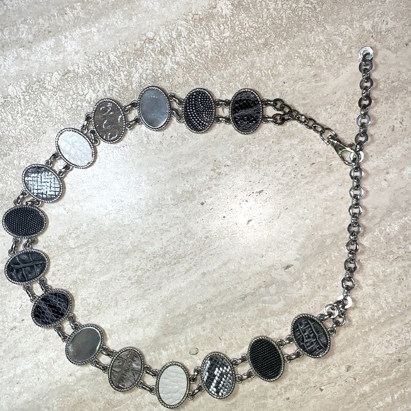 CONCHO BELT Reversible: Silver or animal-print embossed leather. OSFM VTG - Picture 12 of 17